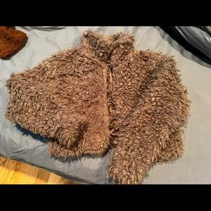Fuzzy crop jacket.